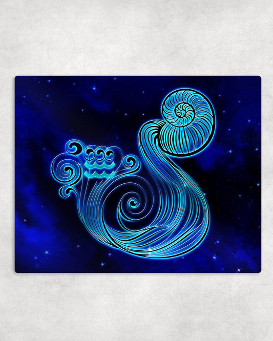 Zodiac Aquarius Metal Photo Panel - 8x10 - Schoppix Gifts