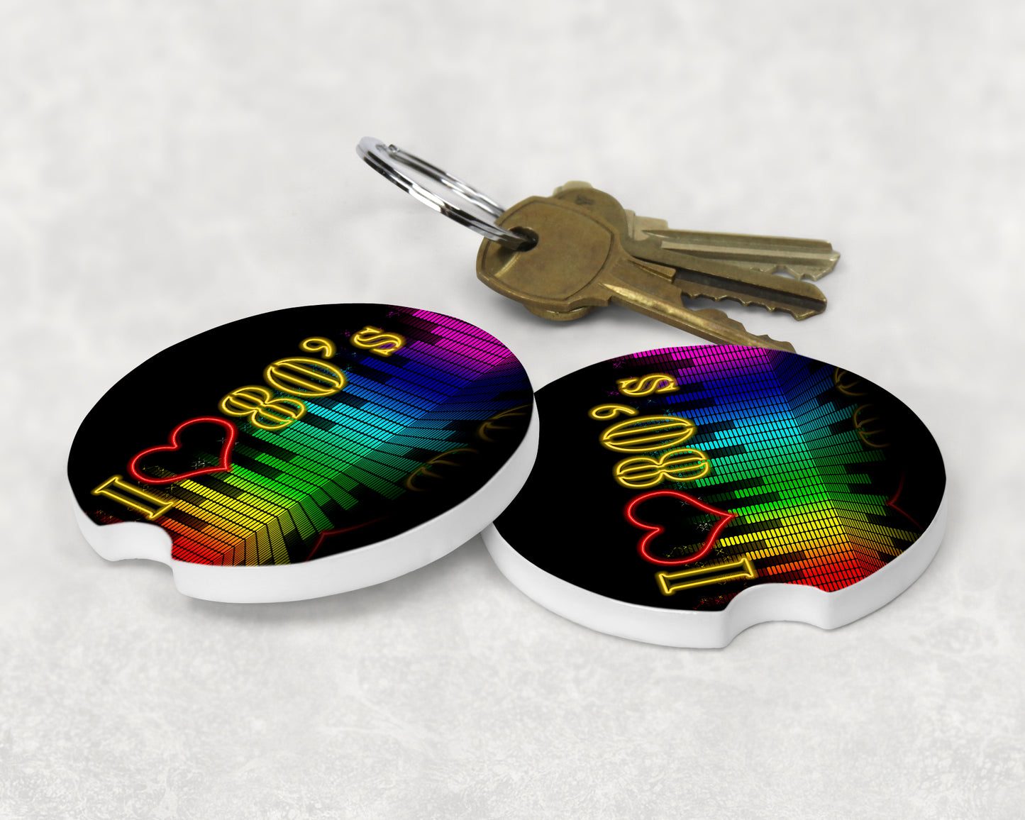 I Love the 80s Car Coasters/Set of 2