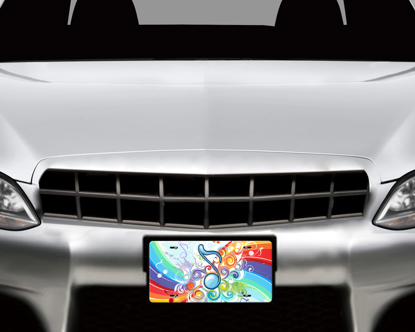 Beautiful Rainbow Music Notes Aluminum License Plate, music lovers gifts for women - Schoppix Gifts