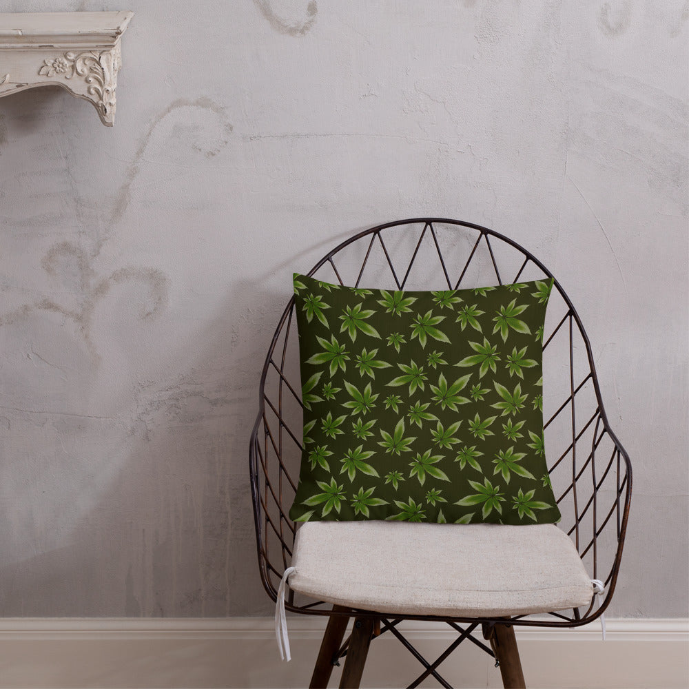 2 Sided Marijuana Leaf Decorative Throw Pillow