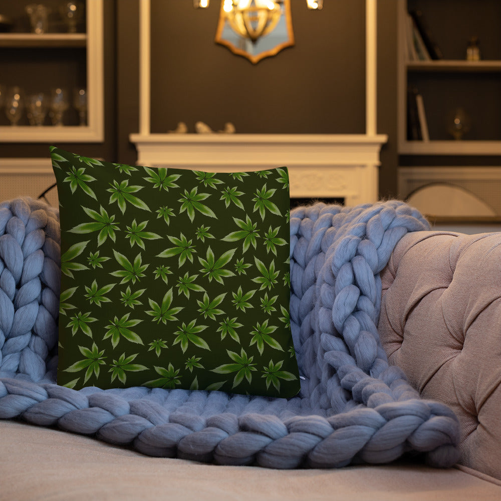 2 Sided Marijuana Leaf Decorative Throw Pillow