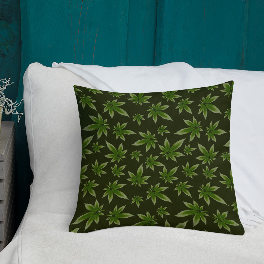 2 Sided Marijuana Leaf Decorative Throw Pillow