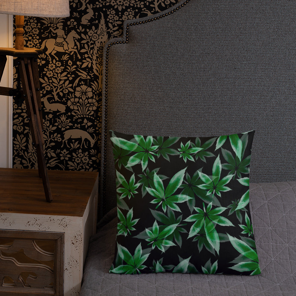 2 Sided Marijuana Leaf Decorative Throw Pillow