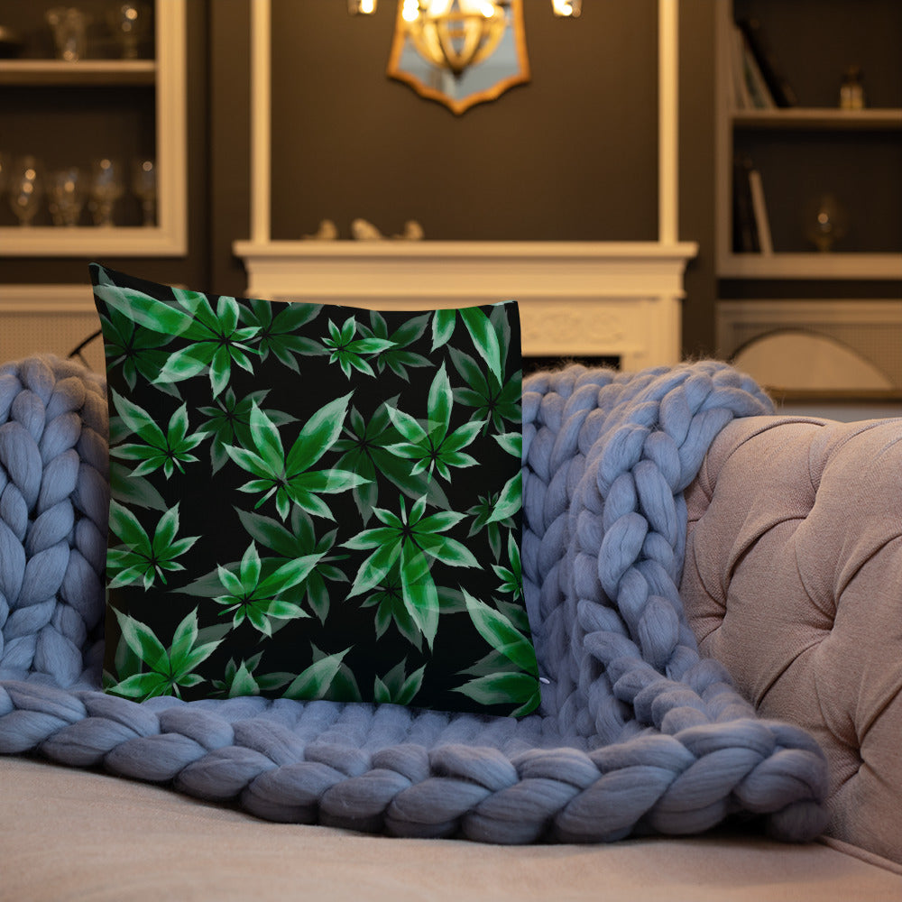 2 Sided Marijuana Leaf Decorative Throw Pillow