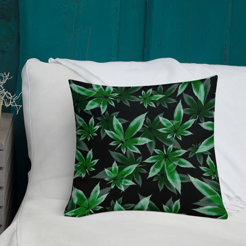 2 Sided Marijuana Leaf Decorative Throw Pillow
