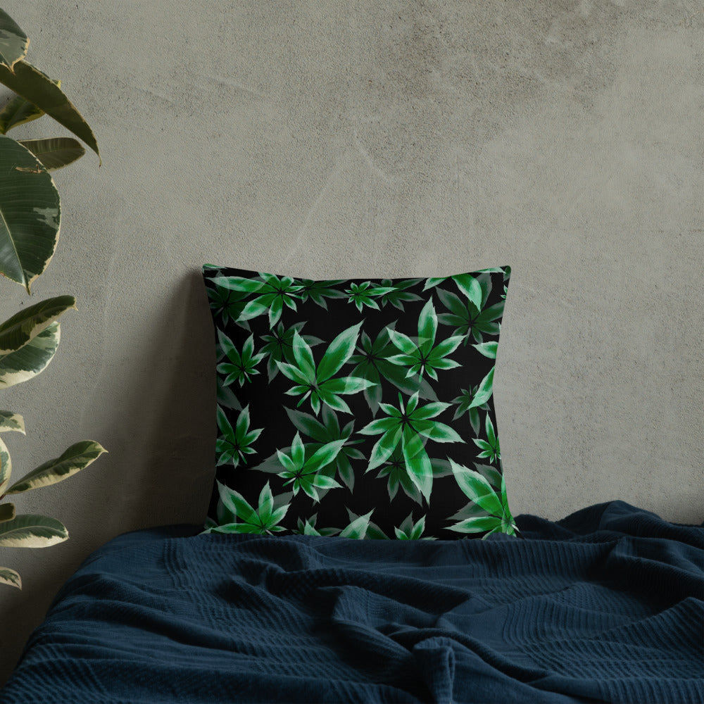 2 Sided Marijuana Leaf Decorative Throw Pillow
