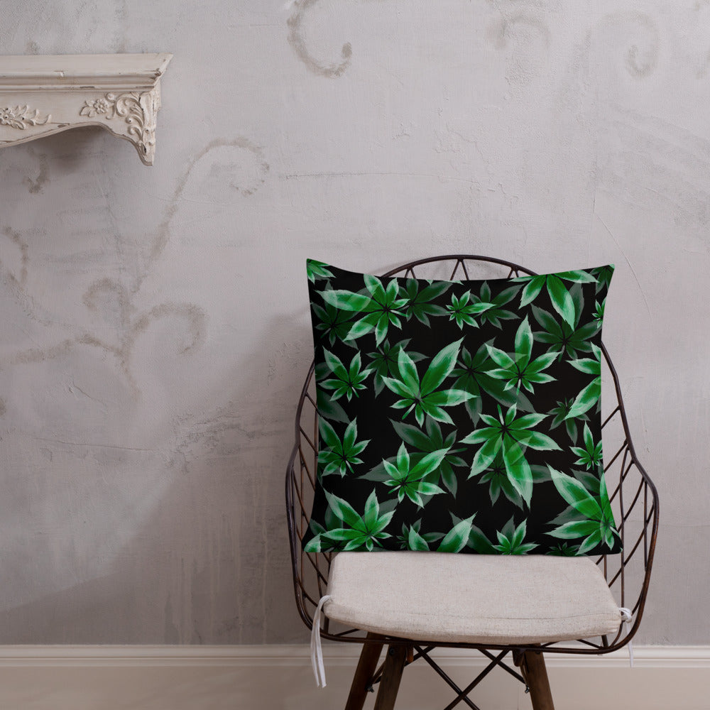 2 Sided Marijuana Leaf Decorative Throw Pillow