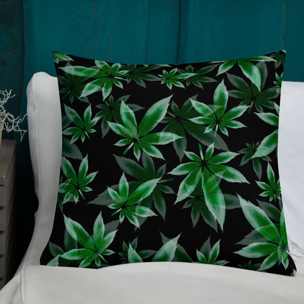2 Sided Marijuana Leaf Decorative Throw Pillow
