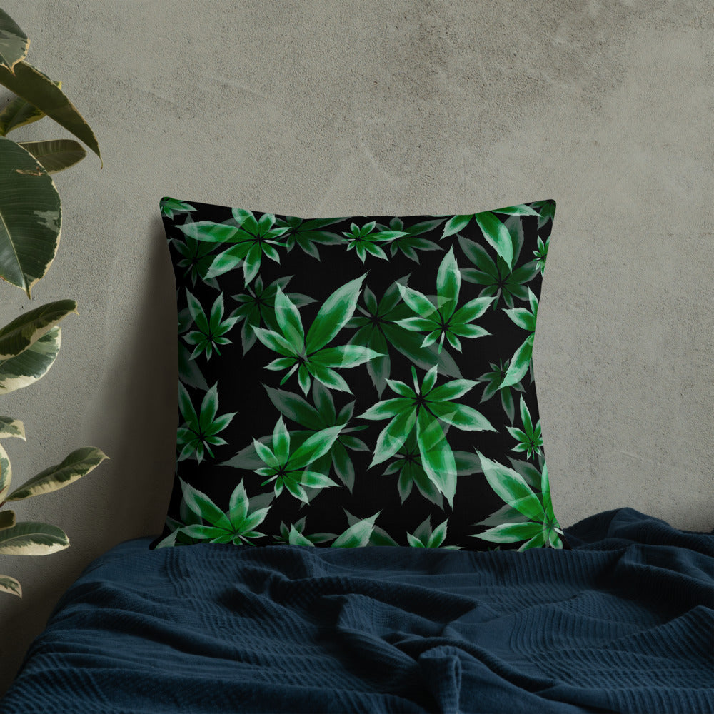 2 Sided Marijuana Leaf Decorative Throw Pillow