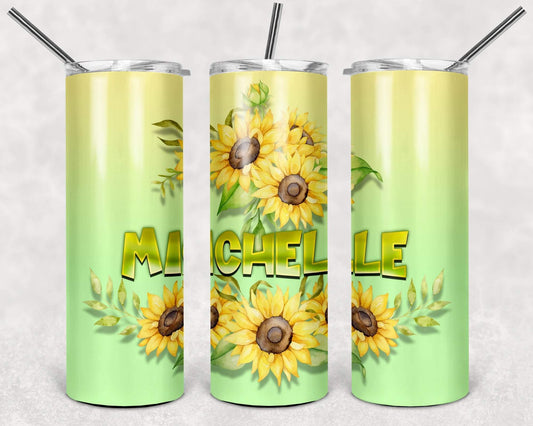Personalized Sunflower 20oz Stainless Steel Tumbler - Schoppix Gifts