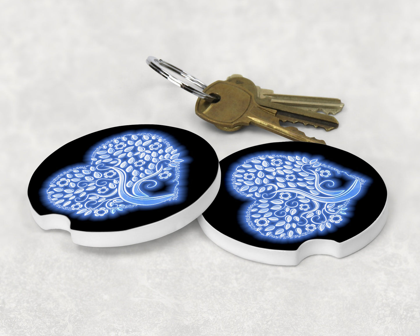 Crystal Tree of Life art Car Coasters  - Matching Pair - Schoppix Gifts