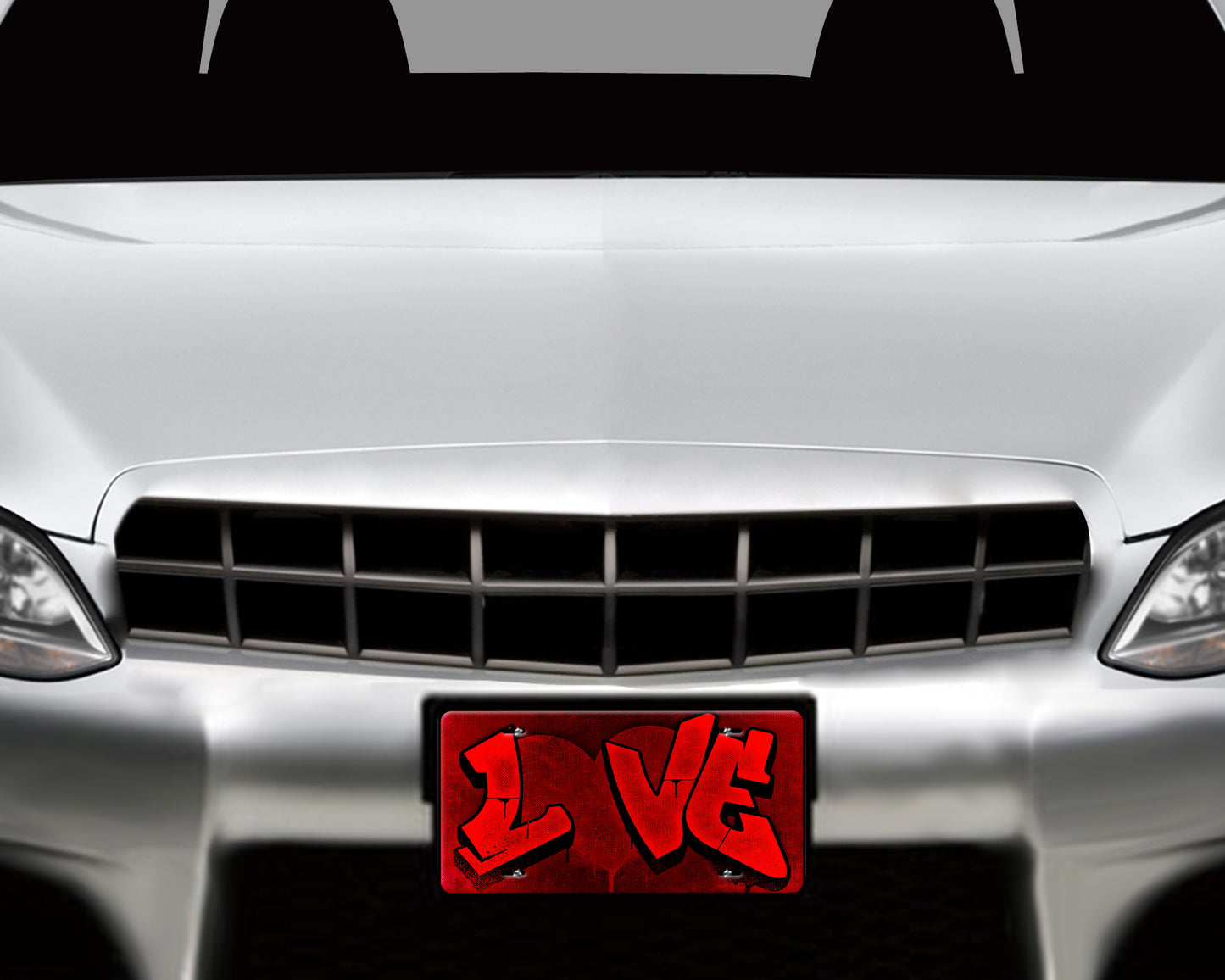 Grafitti Style LOVE heart Aluminum License Plate - Schoppix Gifts