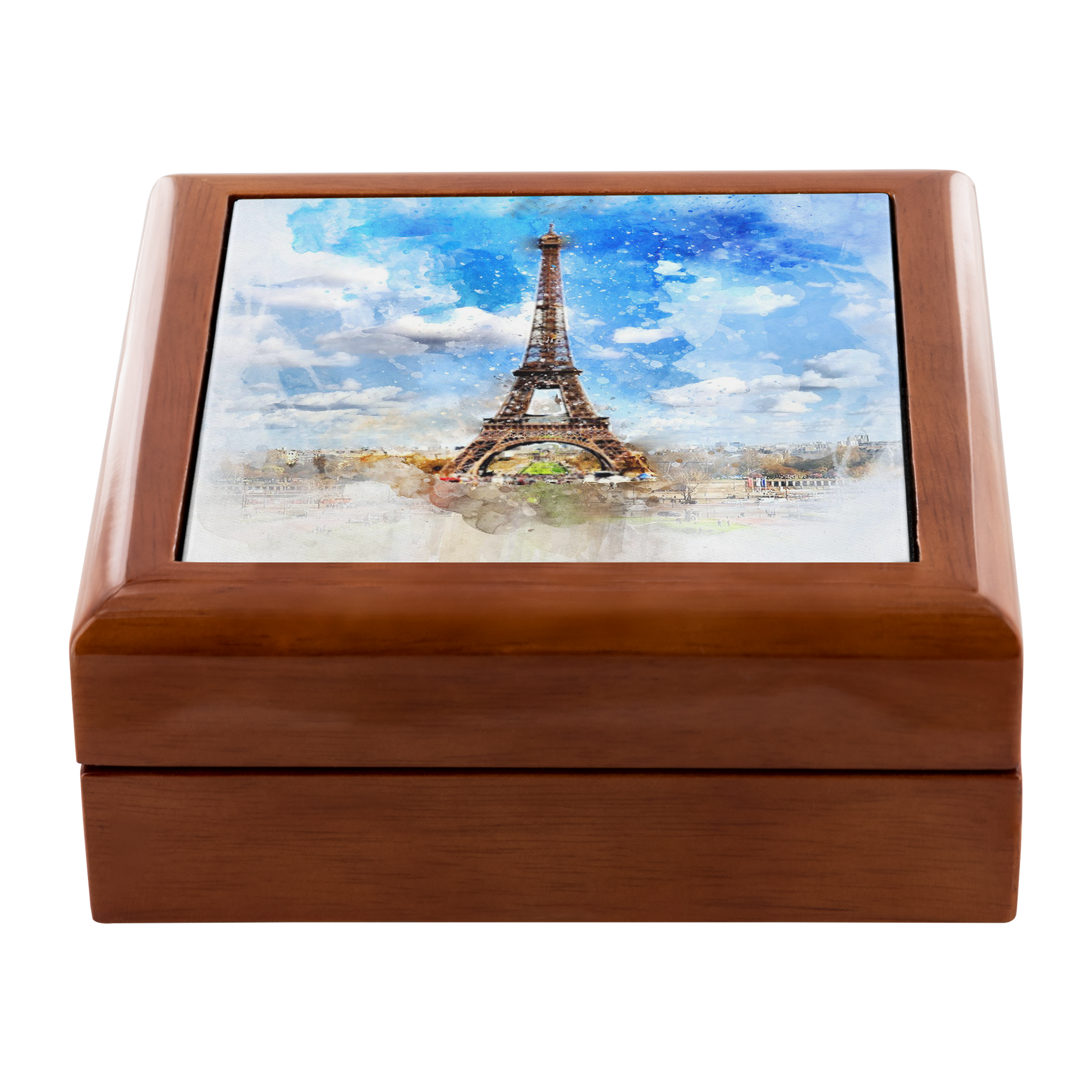 Paris Simulated Watercolor Jewelry Box - Schoppix Gifts