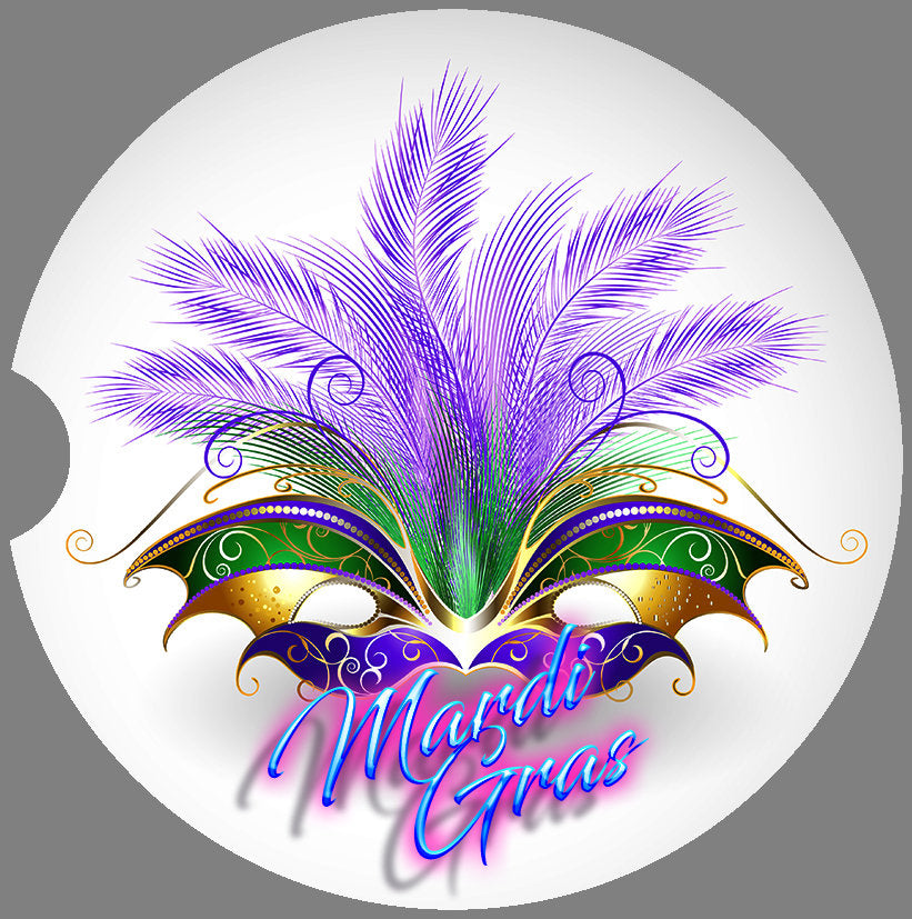 Mardi Gras Mask Art Car Coasters  - Matching Pair - Schoppix Gifts