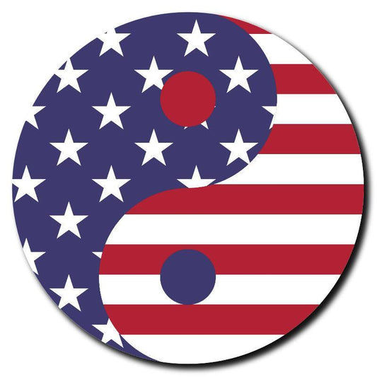 Round Yin Yang USA/American Flag Drink Coasters-Set of 4-Available in 4 styles! - Schoppix Gifts