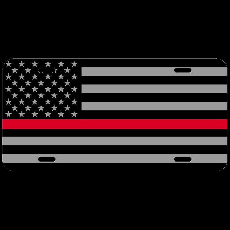 Thin Line Aluminum License Plates - Available in Blue, Red, Gray, Green and Orange Lines - Schoppix Gifts