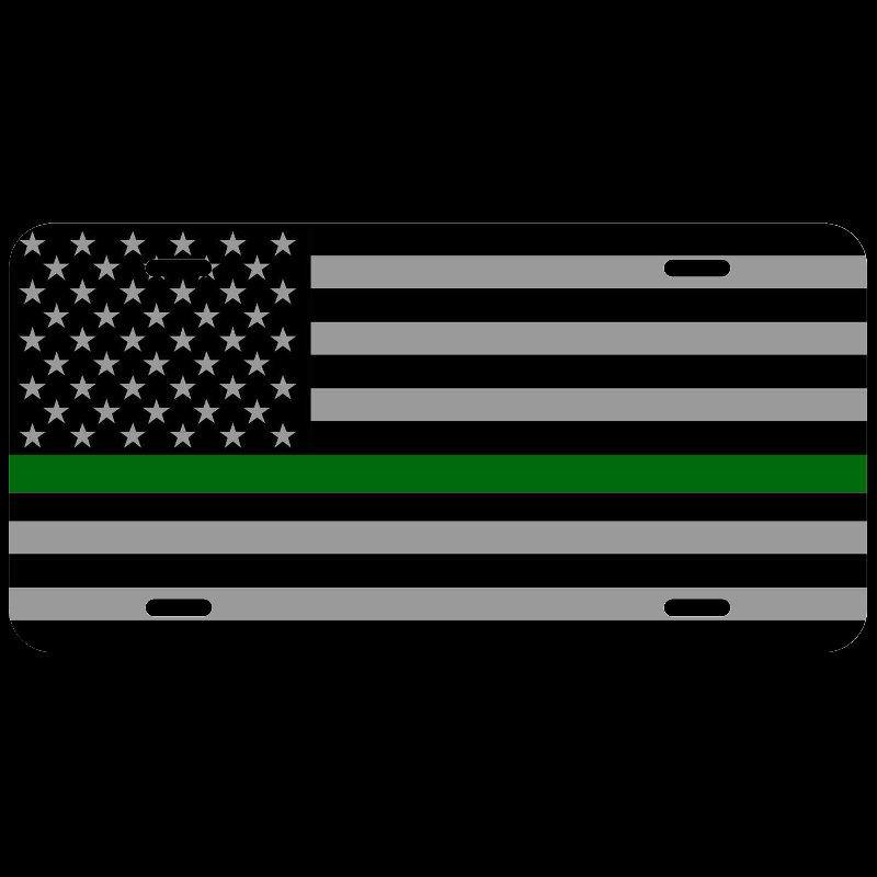 Thin Line Aluminum License Plates - Available in Blue, Red, Gray, Green and Orange Lines - Schoppix Gifts