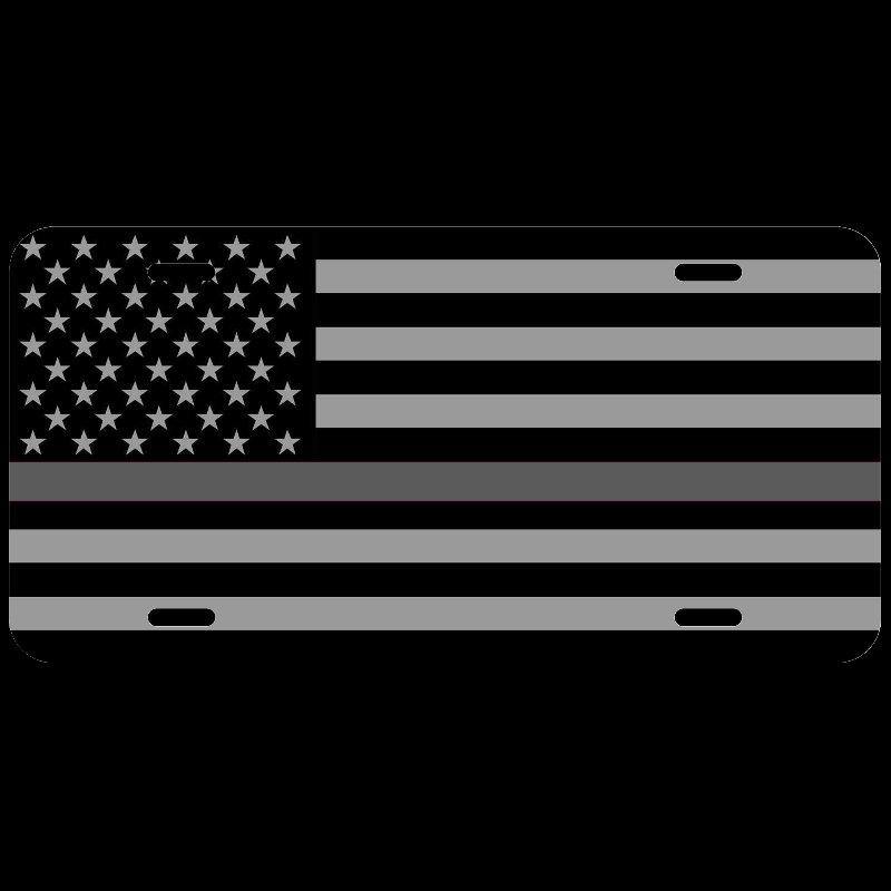 Thin Line Aluminum License Plates - Available in Blue, Red, Gray, Green and Orange Lines - Schoppix Gifts