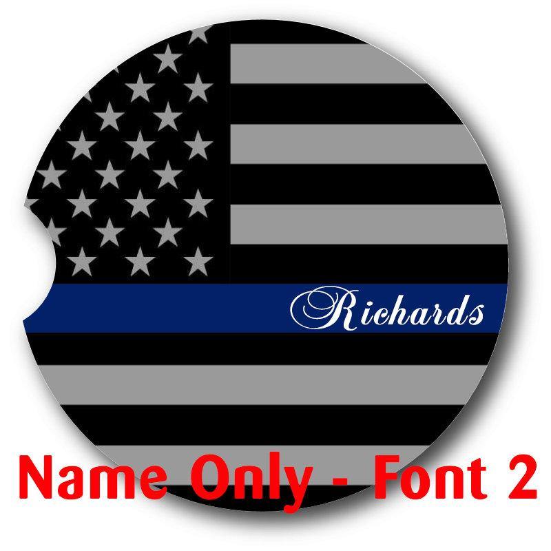 Thin Red Line Car Coasters- Set of 2 - - Schoppix Gifts