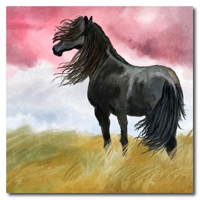 Black Horse Square Drink Coaster-Set of 4- Available in 4 styles! - Schoppix Gifts