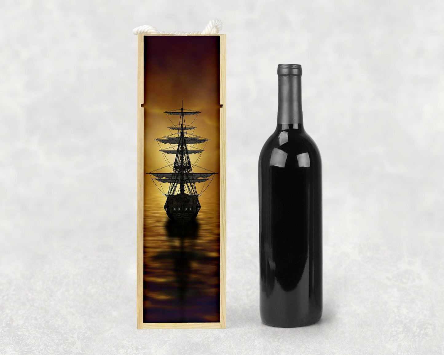 Ship Art Wooden Wine Box - Schoppix Gifts