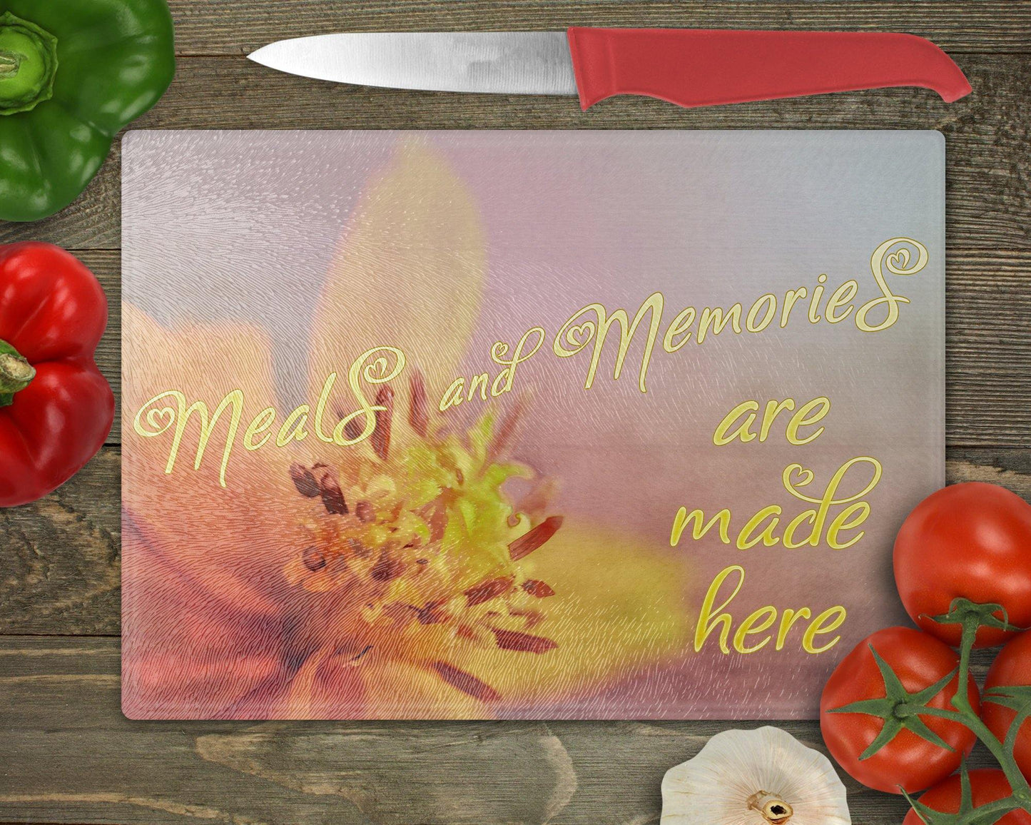Memories and Meals Glass Cutting Board - Schoppix Gifts