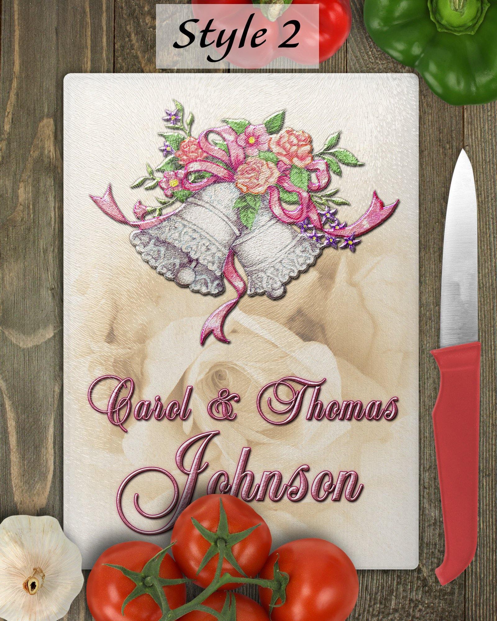 Personalized Wedding/Anniversary Glass Cutting Board - Schoppix Gifts
