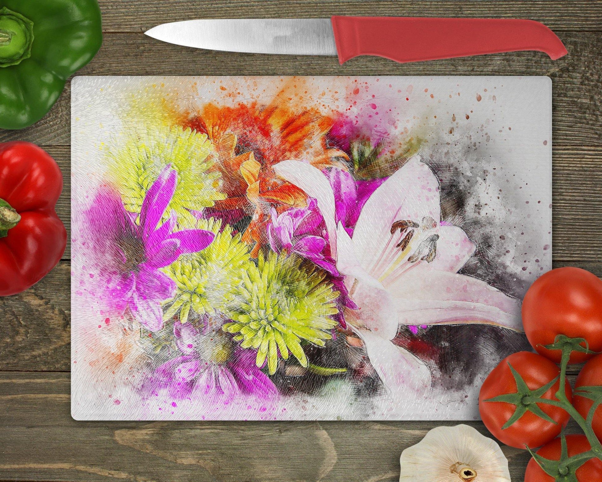 Bouquet Glass Cutting Board 5 - Schoppix Gifts