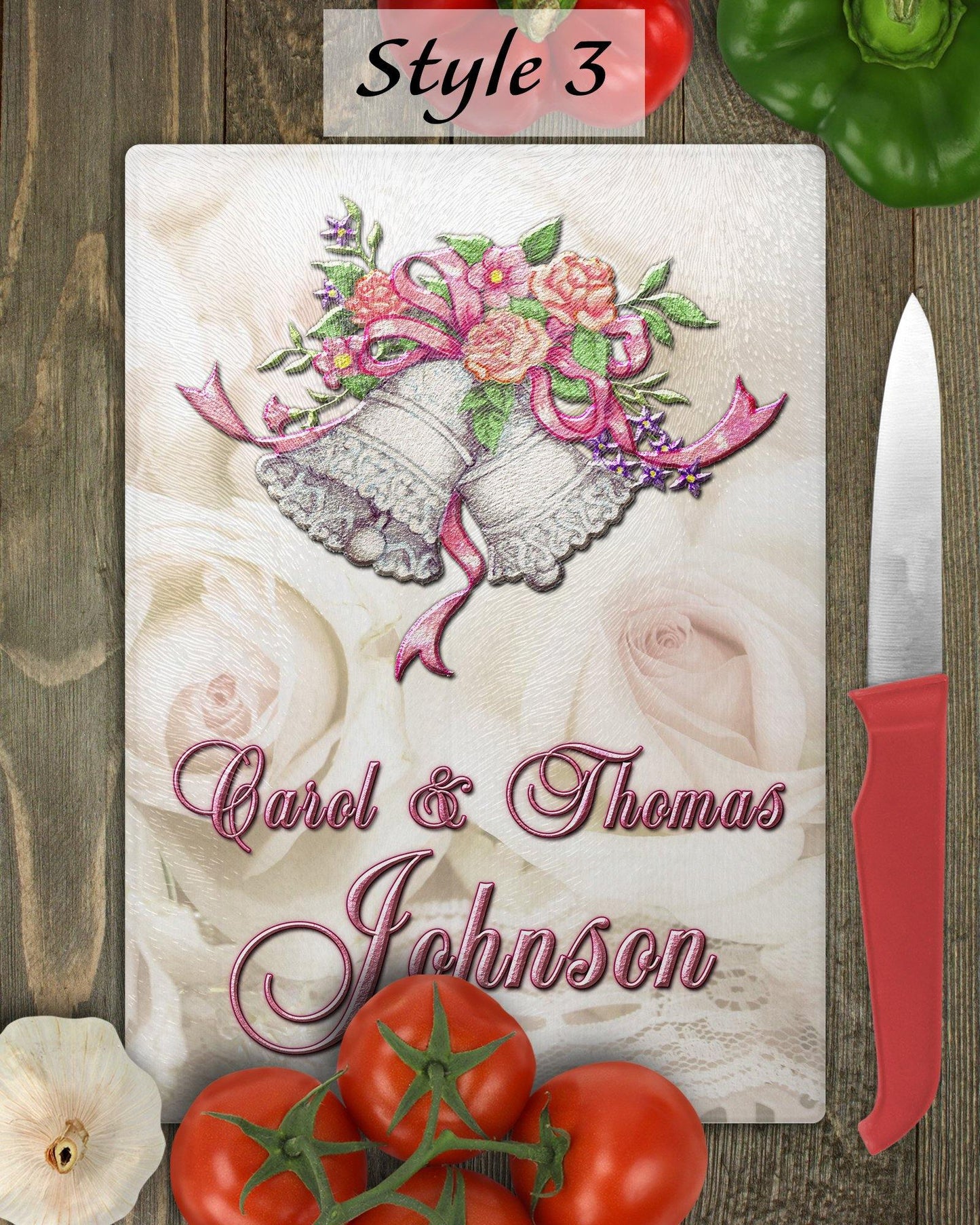 Personalized Wedding/Anniversary Glass Cutting Board - Schoppix Gifts