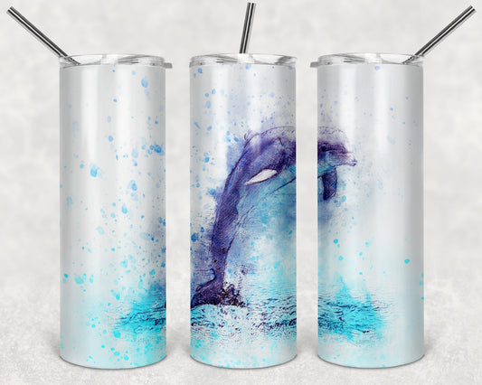 Dolphin Art 20oz Skinny Tumbler - Stainless Steel