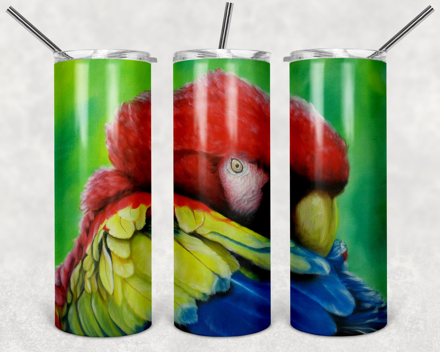 Beautiful Macaw Portrait Art 20oz Skinny Tumbler - Stainless Steel