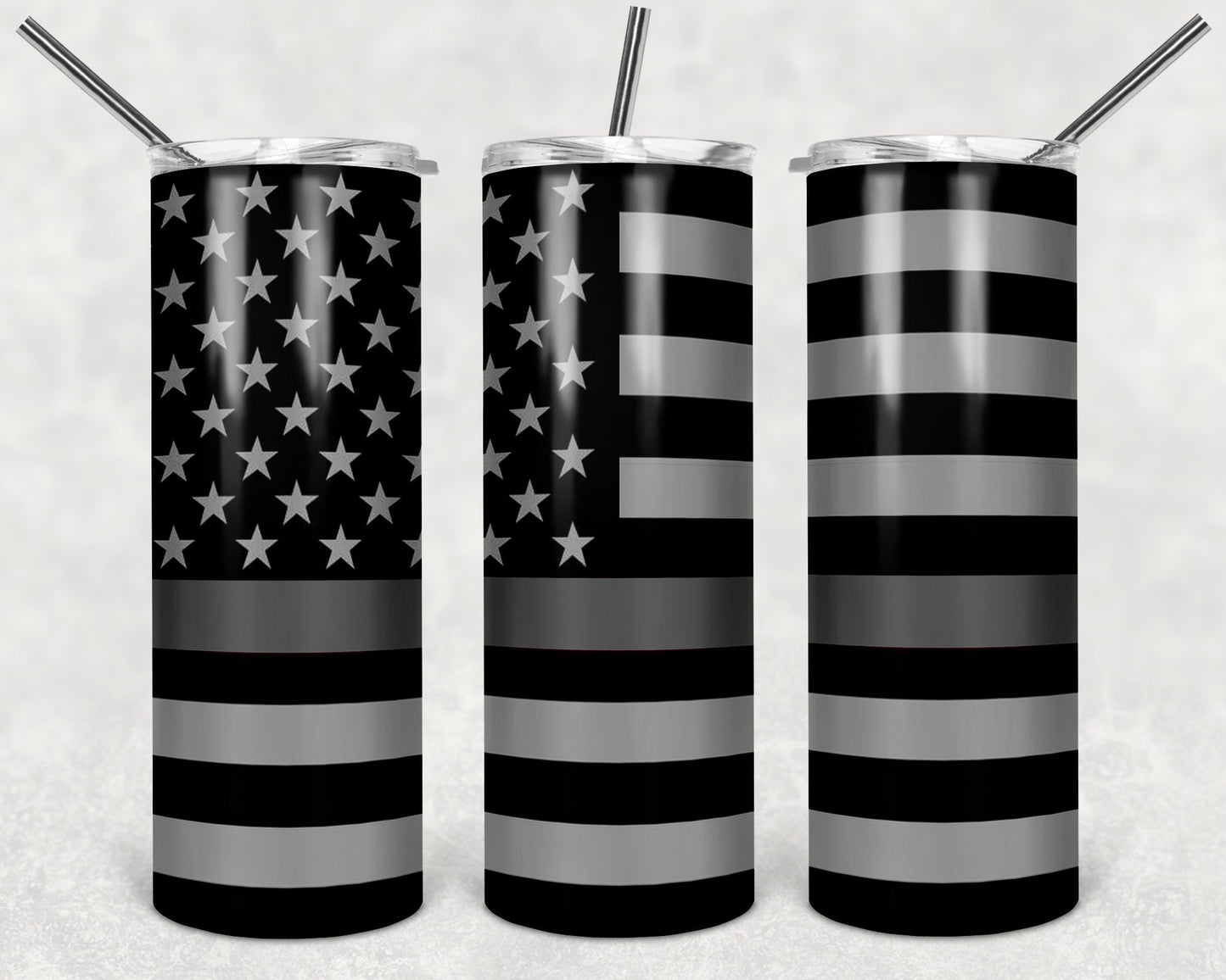 Thin Line Flag 20oz Skinny Tumbler - Stainless Steel