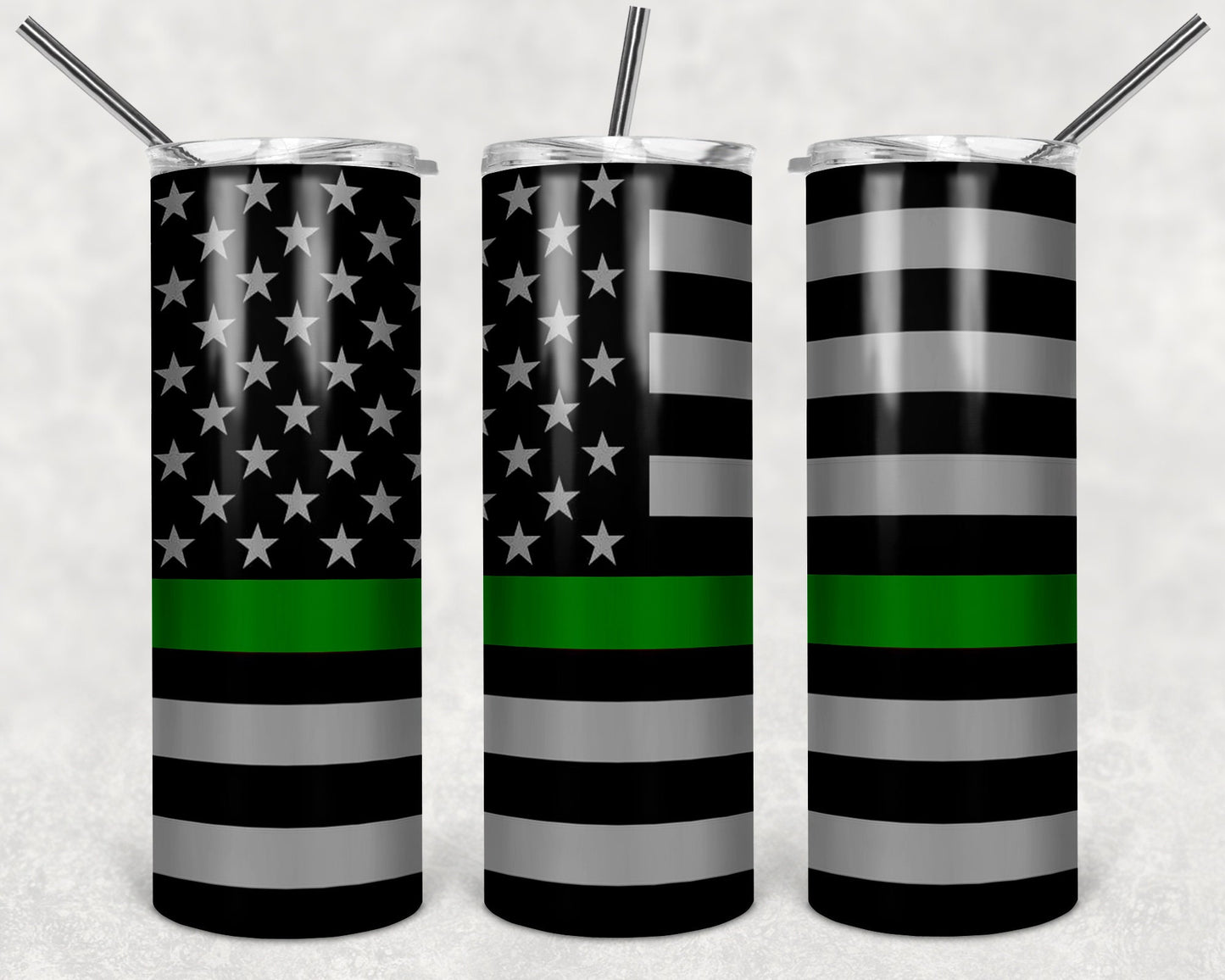 Thin Line Flag 20oz Skinny Tumbler - Stainless Steel