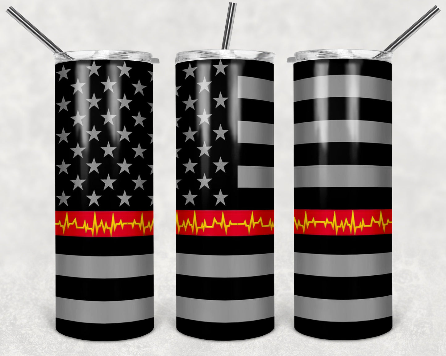 Thin Line Flag 20oz Skinny Tumbler - Stainless Steel