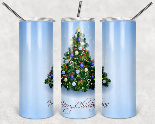 Pastel Christmas Tree  20oz Skinny Tumbler - Stainless Steel