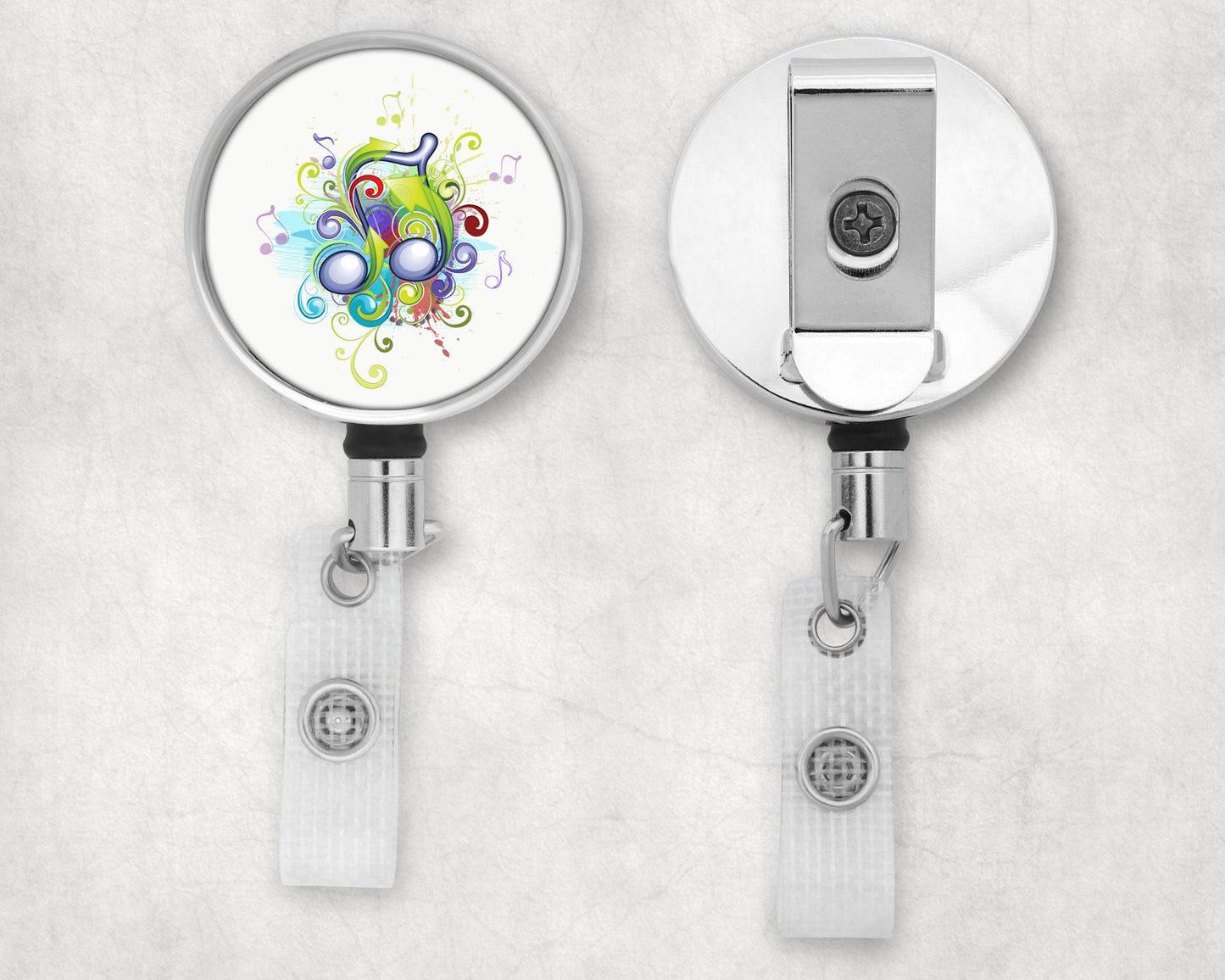 Music Notes Art Badge Reel