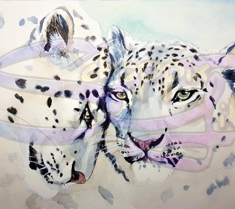 Snow Leopards Art 20oz Skinny Tumbler - Stainless Steel