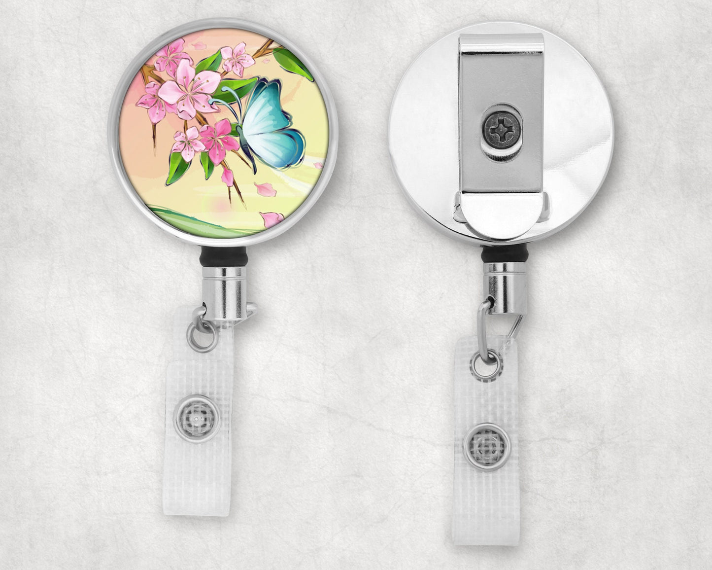 Butterfly and Cherry Blossoms Art Badge Reel