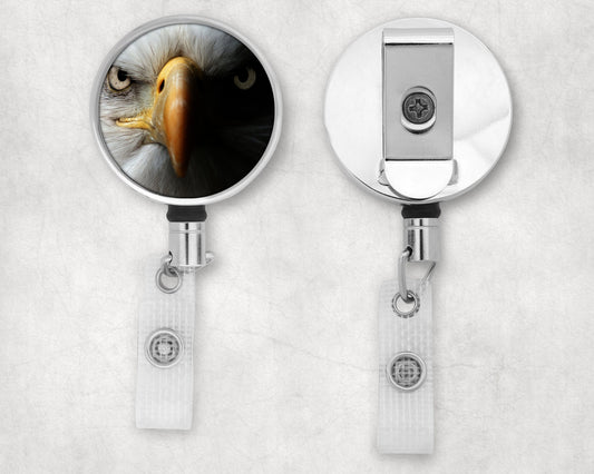 Bald Eagle Portrait Art Badge Reel
