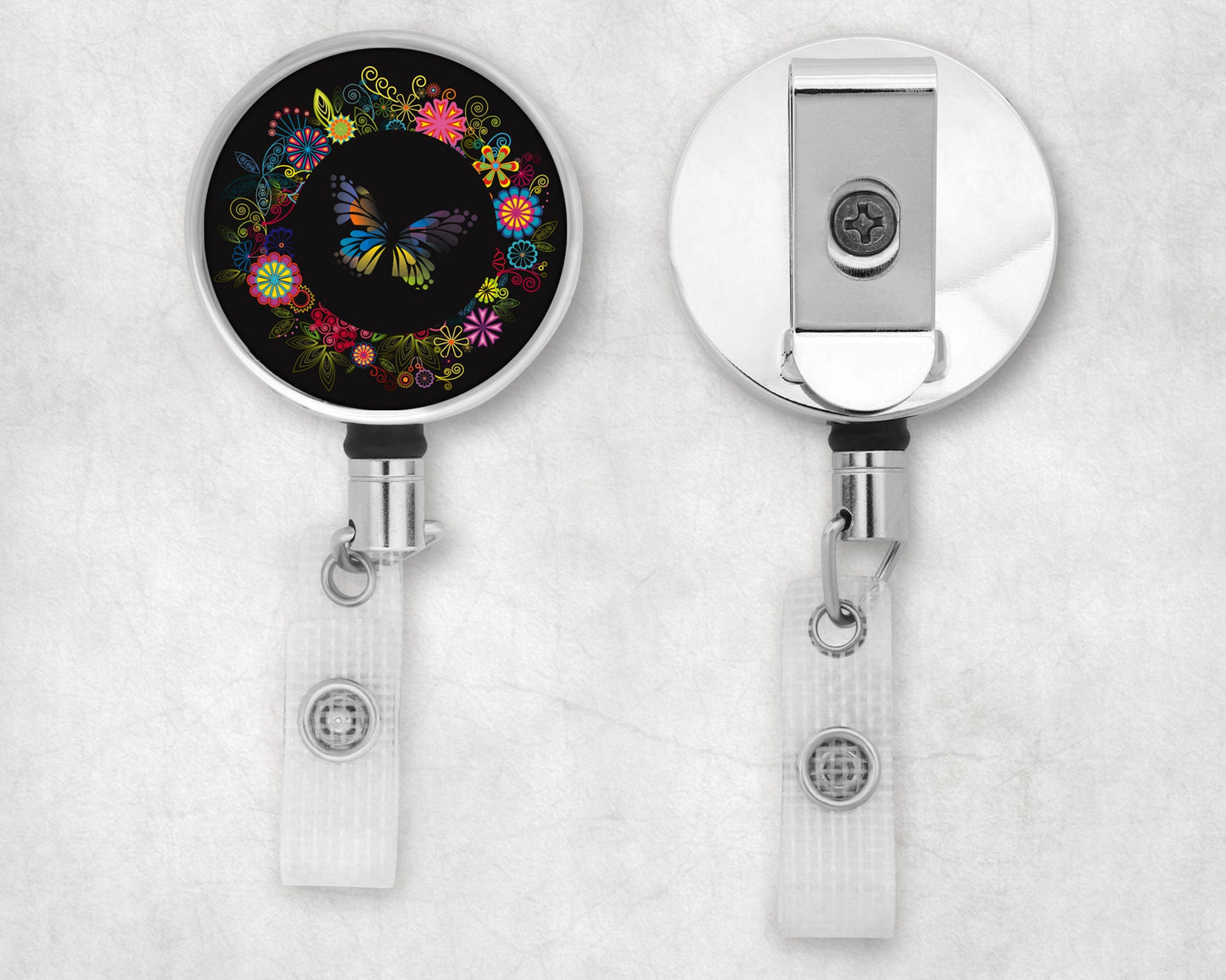 Butterfly Wreath Art Badge Reel