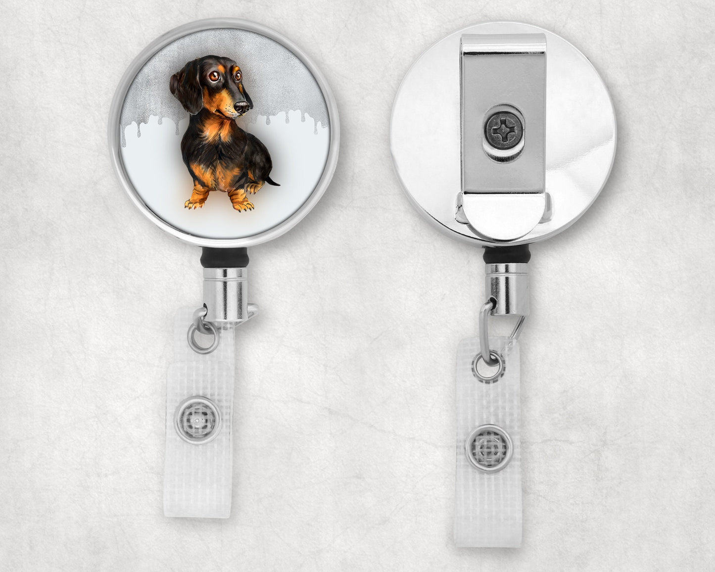 Dachshund Portrait Art Badge Reel