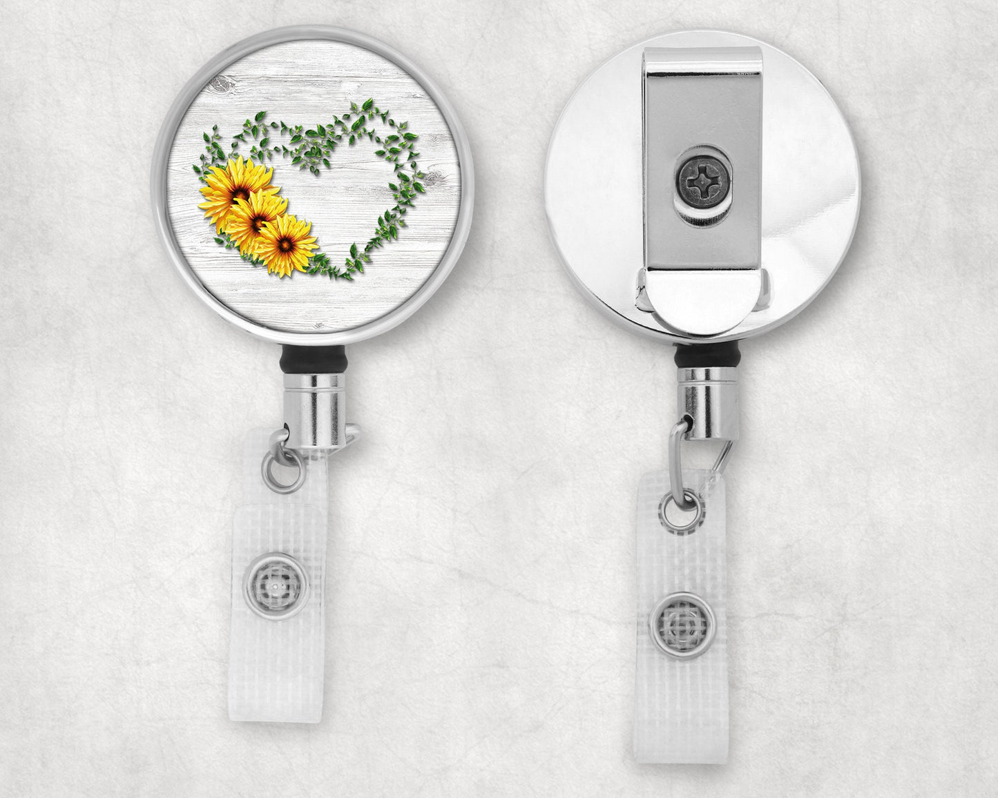 Sunflower Wreath Art Badge Reel|2 Designs to chose from
