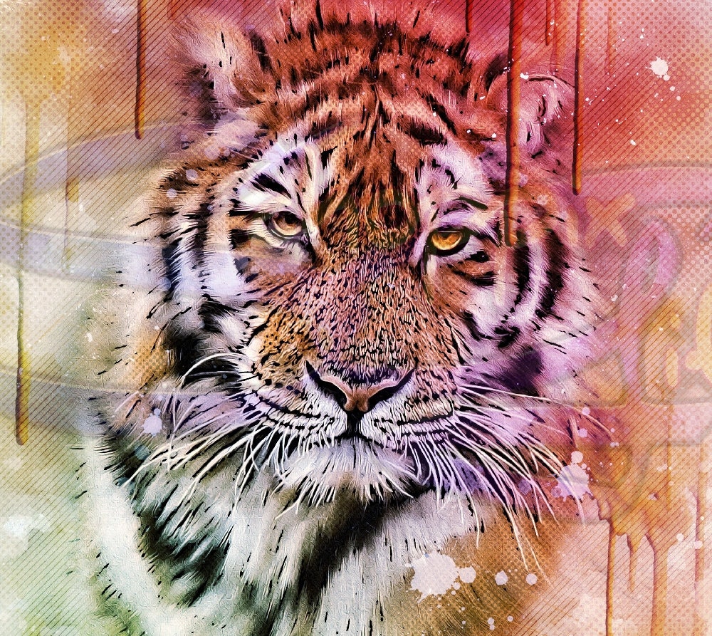 Tiger Portrait Art 20oz Skinny Tumbler - Stainless Steel