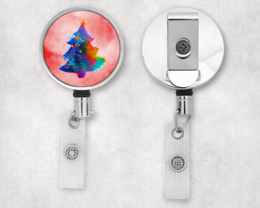 Abstract Christmas Tree Art Badge Reel