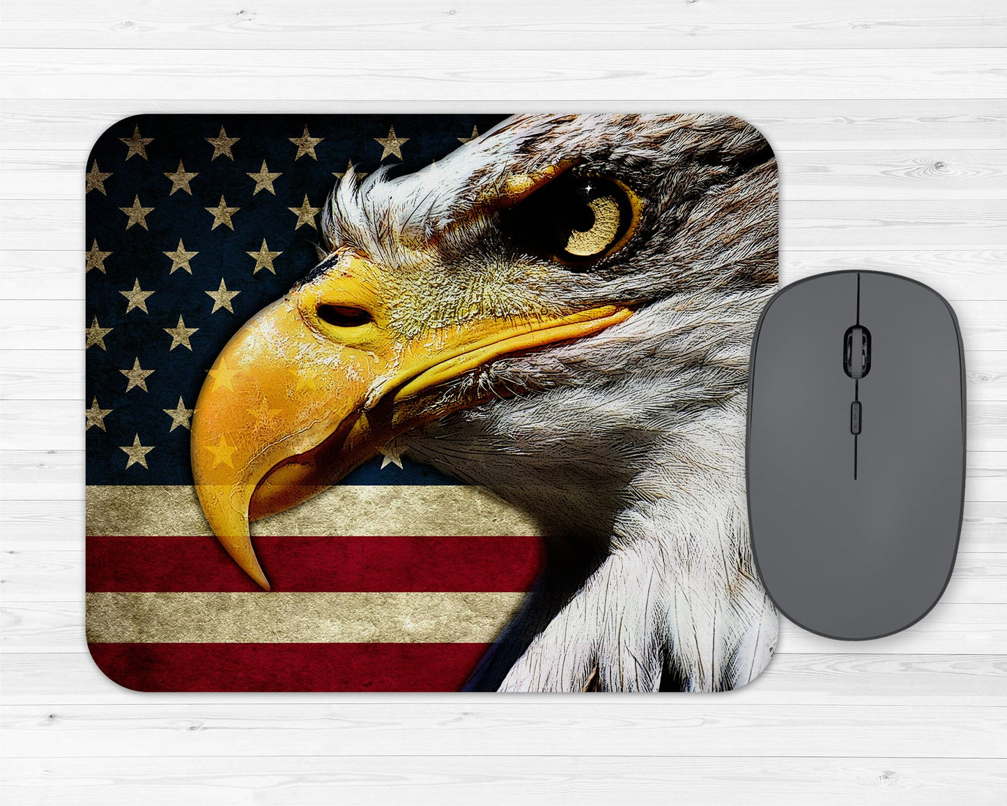 Bald Eagle Art Rubber Mousepad