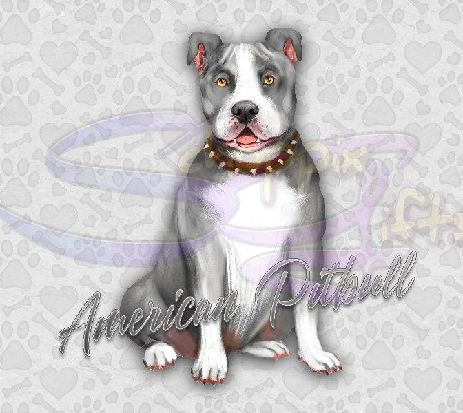 American Pitbull Terrier Art 20oz Skinny Tumbler - Stainless Steel - 3 Design Choices Available
