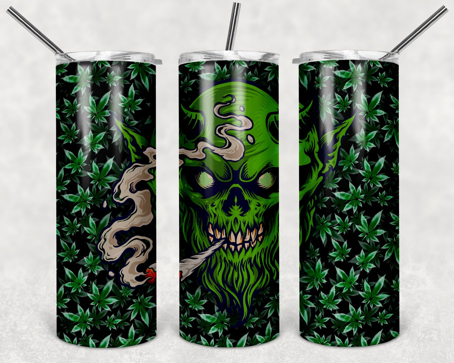 Cannabis Marijuana Art 20oz Skinny Tumbler - Stainless Steel - 3 Design Choices Available