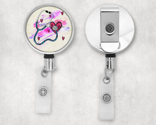 Nurse Hearts Art Badge Reel - 4 available designs
