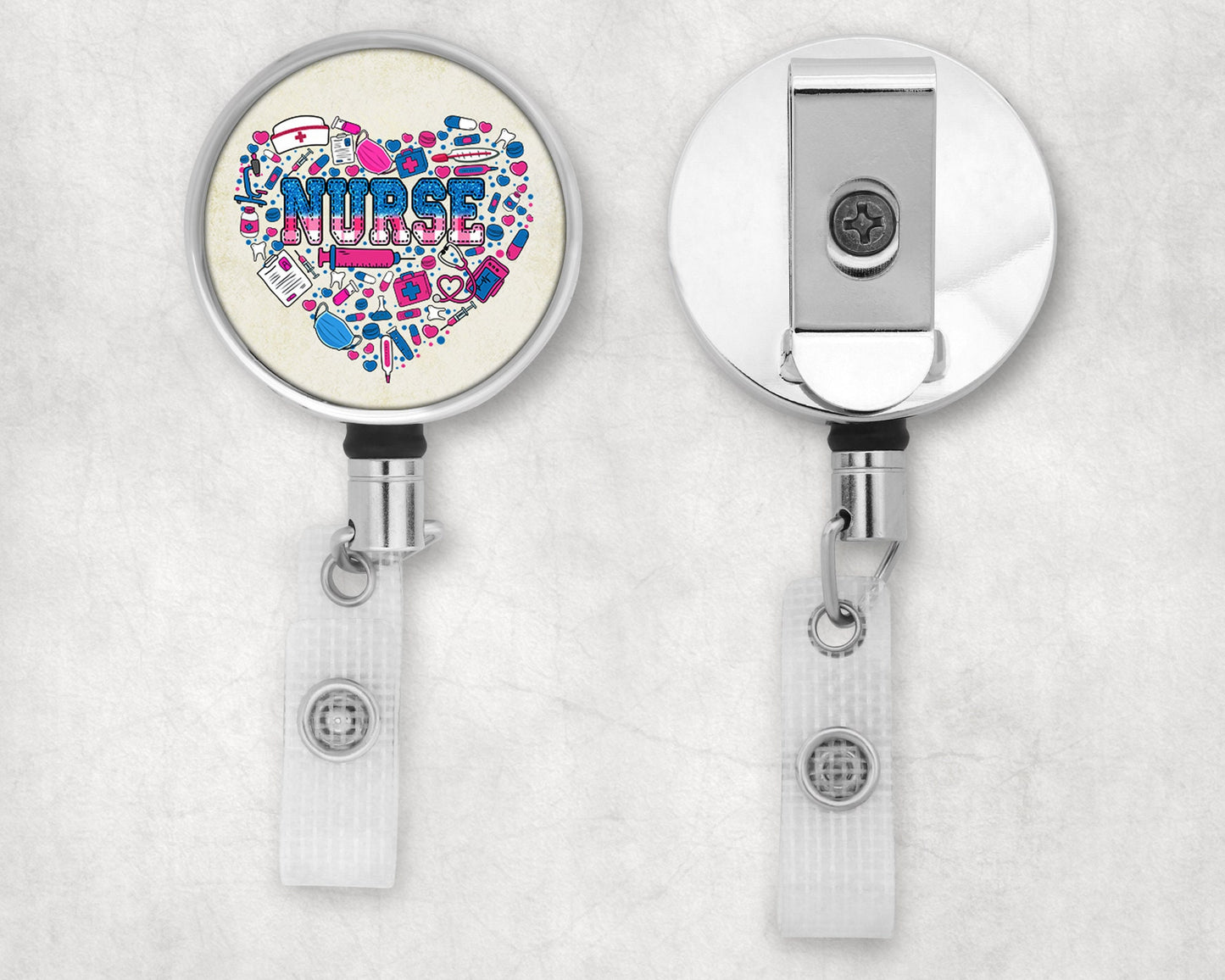 Nurse Hearts Art Badge Reel - 4 available designs