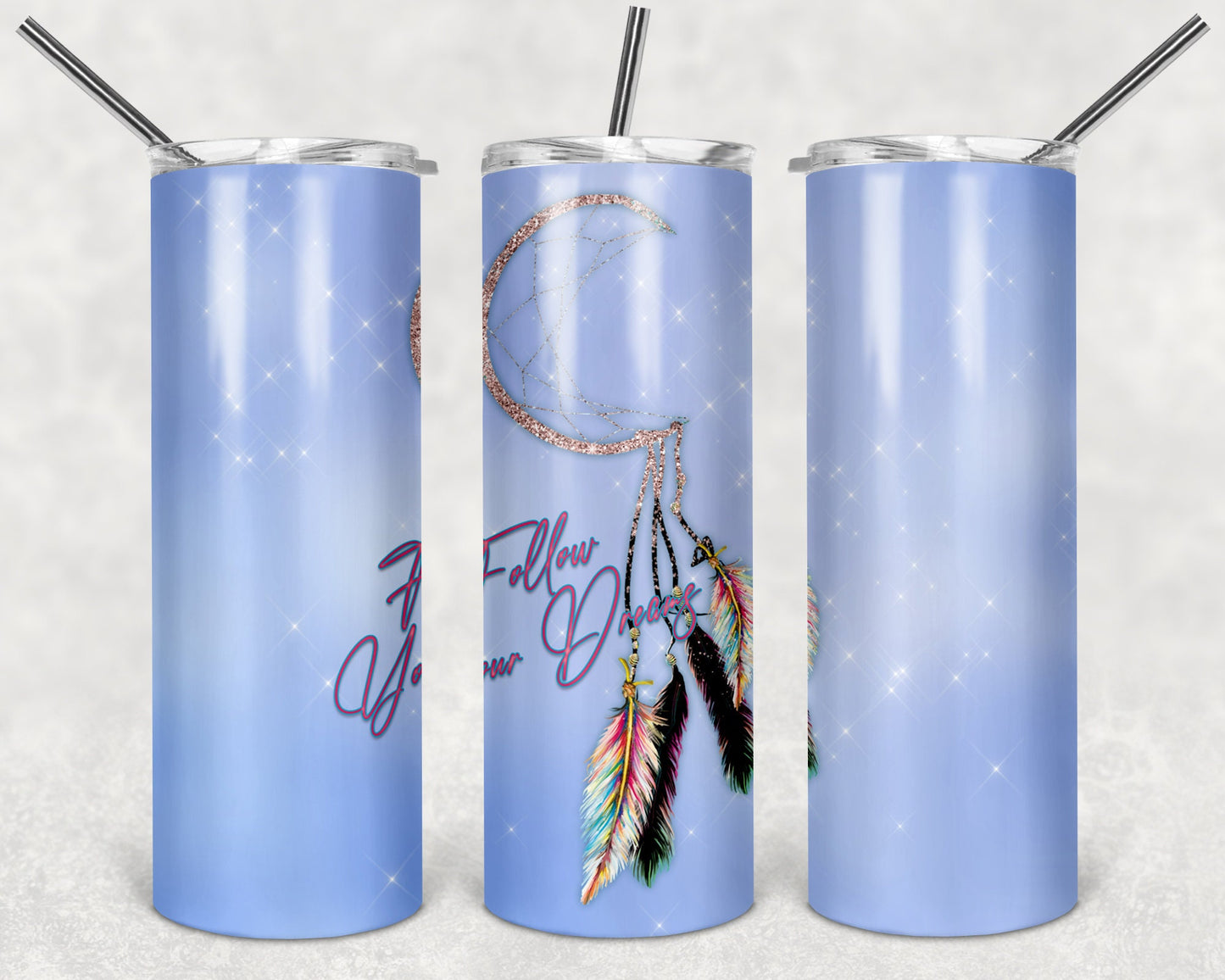Follow Your Dreams Dreamcatcher Art 20oz Skinny Tumbler - Stainless Steel